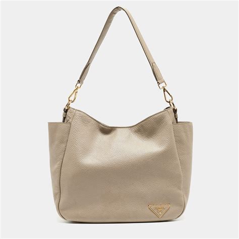 daino calfskin leather hobo prada|PRADA Vitello Daino Side Zip Pocket Hobo Talco .